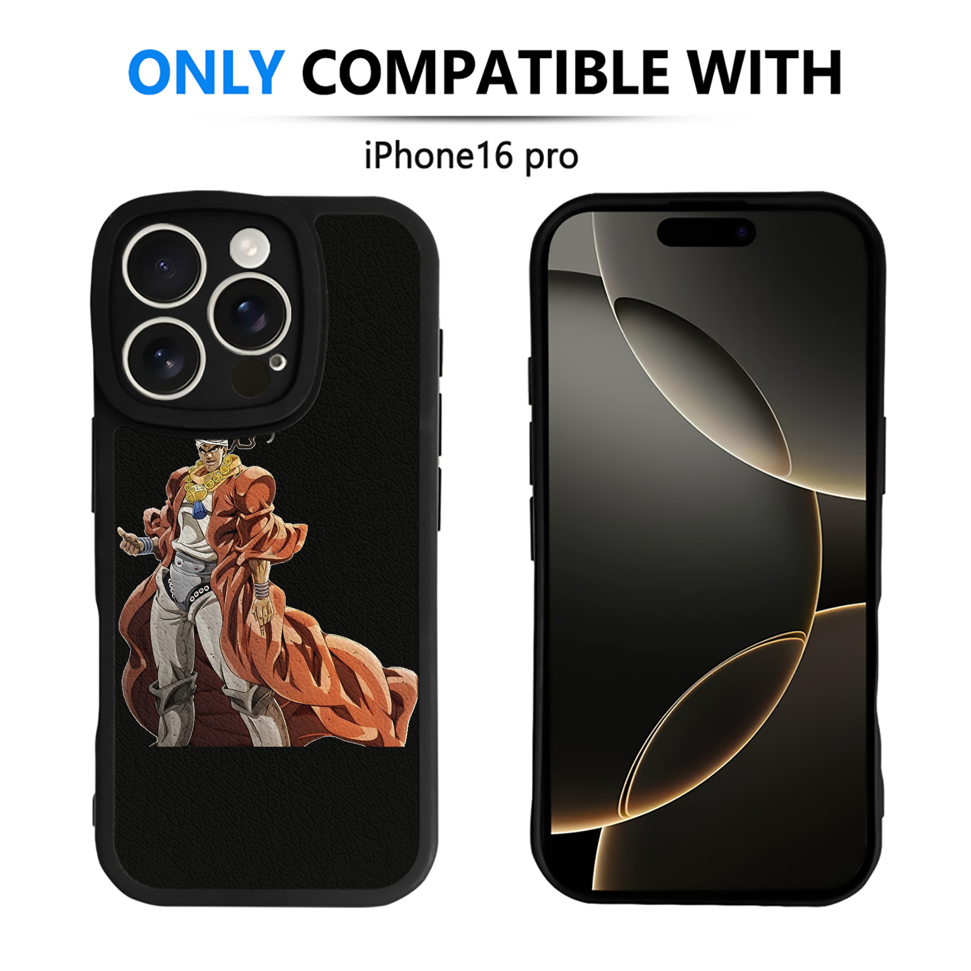 （画像用） ジョジョの奇妙な冒険 ムハンマド?アブドゥル JoJo's Bizarre Adventure Muhammad Avdol 【iPhone 16シリーズ対応】シリコンスマホケース（レザー調） 材質：シリコン